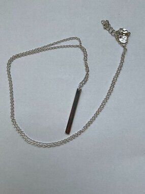 Simply Vera Vera Wang Long Silver Tone Bar Pendant Necklace 32"